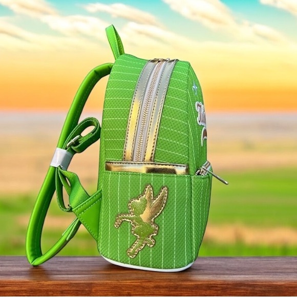 Loungefly Disney Team Tinker Bell Jersey Mini Backpack NWT